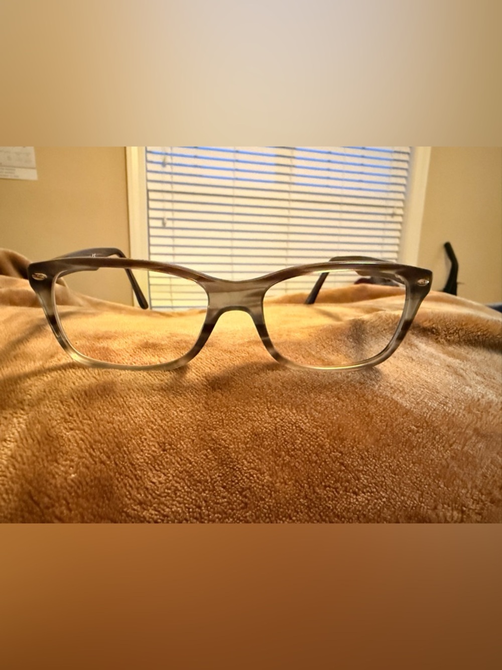 Ray-Ban Gray Translucent Blue Light Rectangular Glasses - Picture 3 of 5